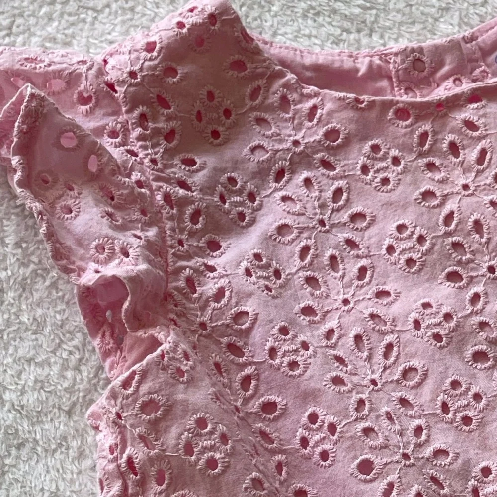 NWOT Ralph Lauren Pink Eyelet Ruffle Top 12 Month
